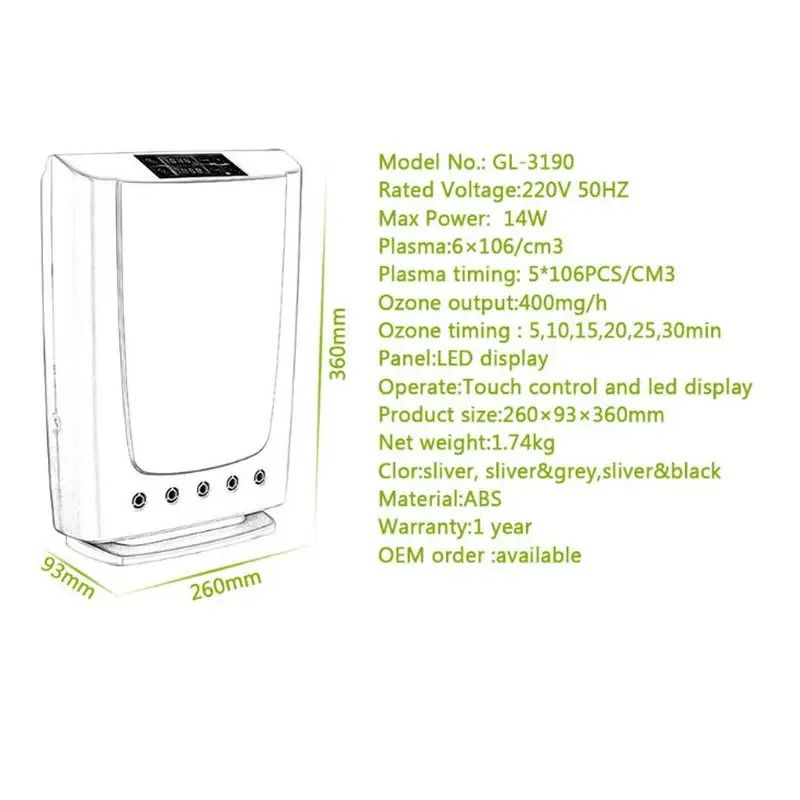 가정용 공기 청정기 음이온 발생기, 고압 진공 청소기, 오존 발생기, 먼지 제거, 220v, 110v