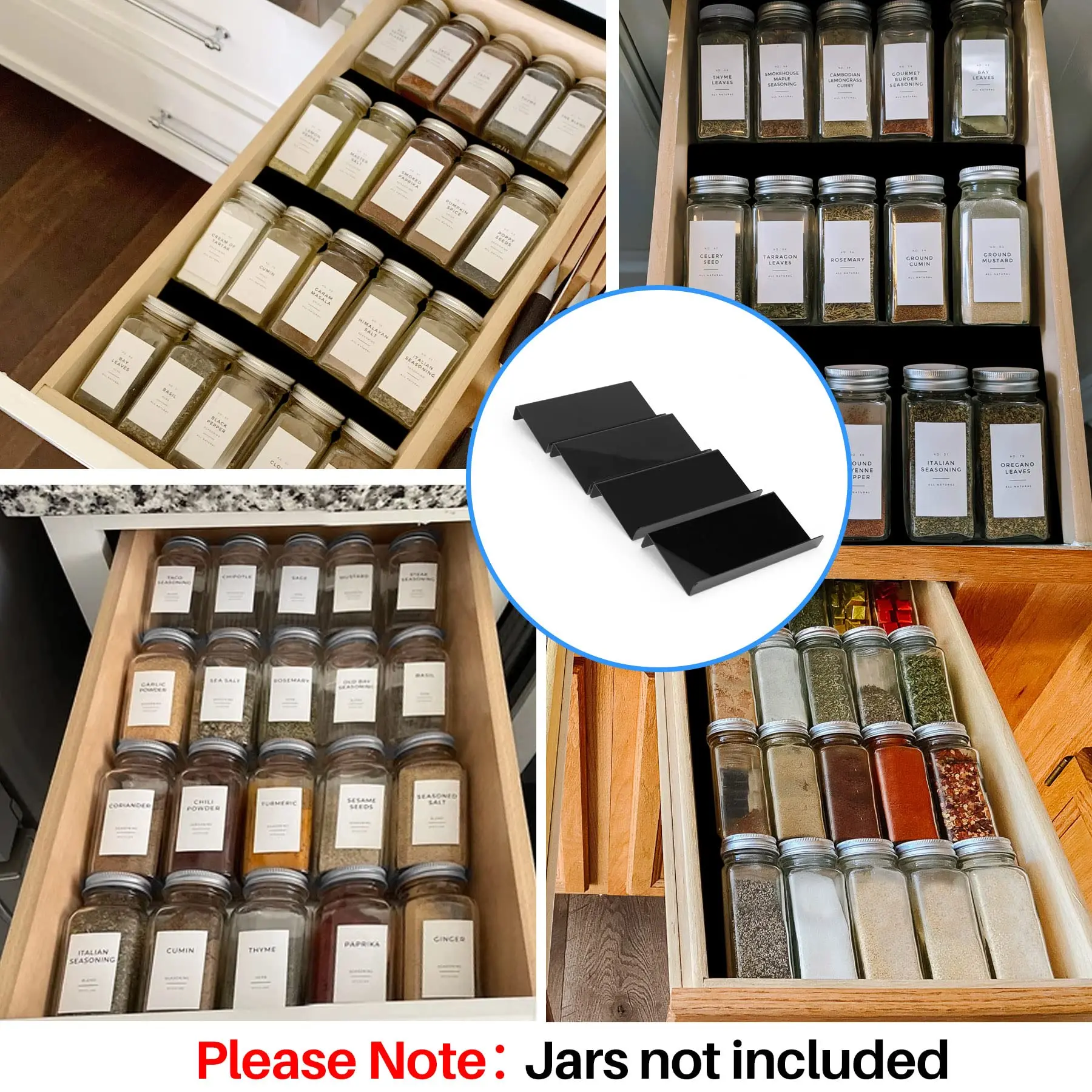 Spice Rack Tray Acrylic 4 Tier Spice Drawer Organizer Insert For
