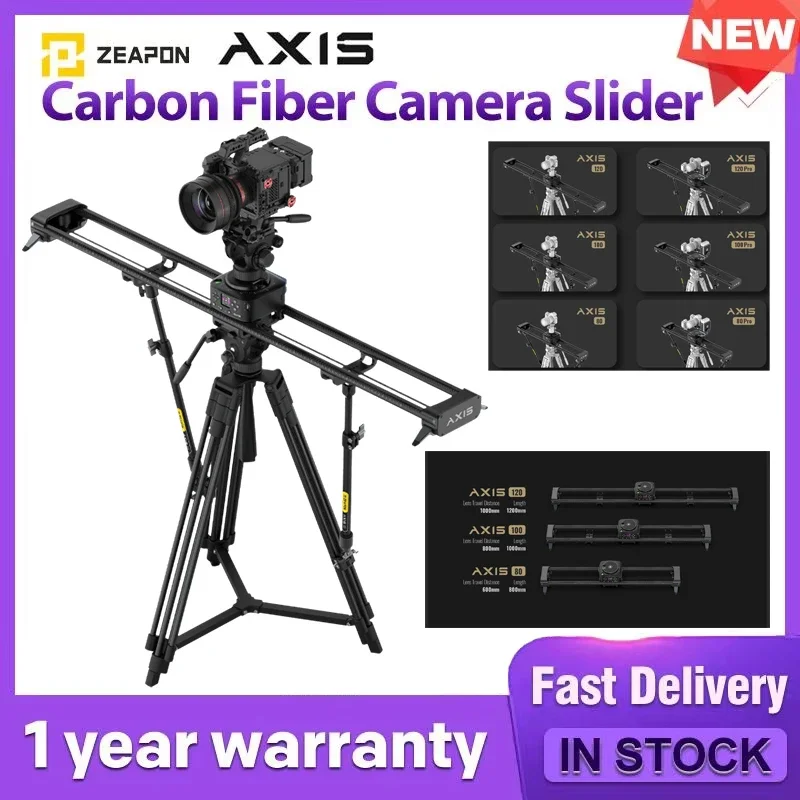 Zeapon AXIS 80CM 80Pro 100Pro 100cm 120cm 120Pro Camera Slider Multi-axis Motorized Carbon Fiber Electric Track 360 Photography