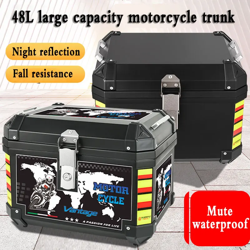 Big Motorcycle Trunk Waterproof Motorcycle Tail Bag 48L Rear Box 오토바이 리어백 Motorcycle Accessories Abs Box 4