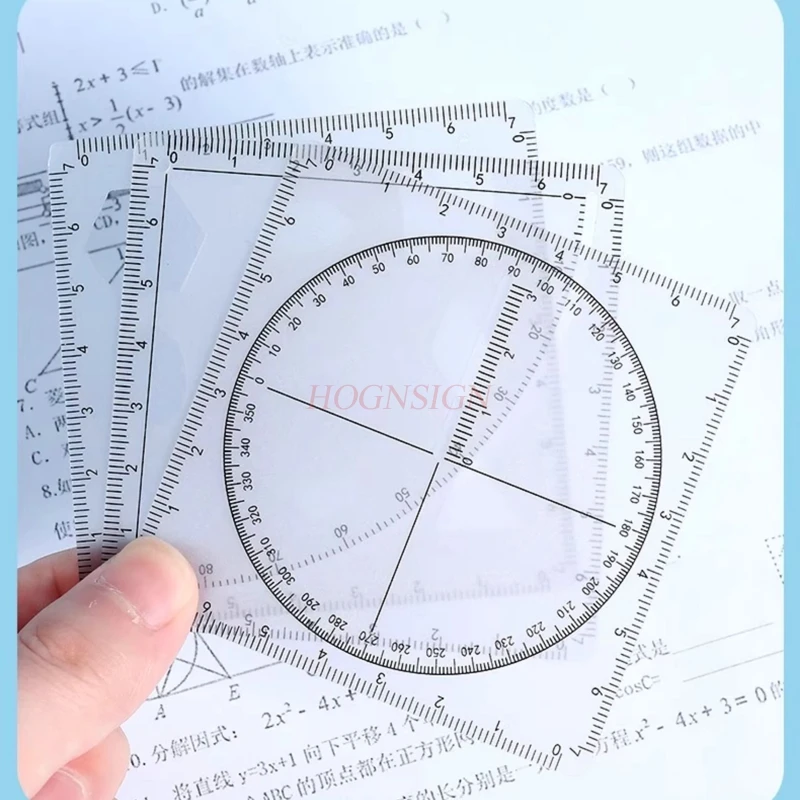 5개 수학적 추론 자, 학생용 격자 자, 각도기, 직각자, 지울 수 있는 기능의 문제 해결 자