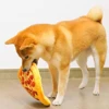 Soft Plush Sound Dog Toy Doughnut Pizza Shape Pet Squeaky Toys for Small Medium Large Dog Puppy Cleaning Teeth Chew Toys 5