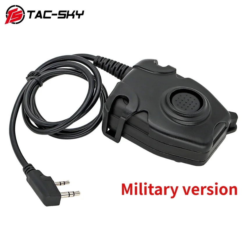 TS TAC-SKY Military version Adapter Tactical PTT Compatible with Peltor Kenwood Baofeng UV-5R Tactical PTT