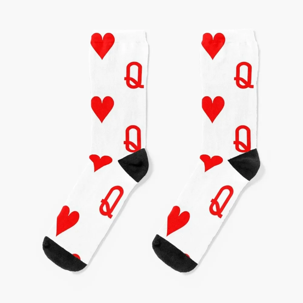 Queen of Hearts Playing Card - Magician & Poker Player Socks Run ankle short Socks Man Women's magician s gambit