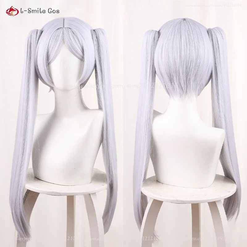 Frierenn Cosplay Perücke 65cm Silberweiß Synthetik Hitzebeständig Anime Halloween 13 Frierenn Cosplay Perücke 65cm Silberweiß Synthetik Hitzebeständig Anime Halloween 2