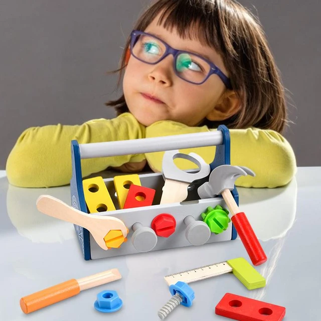 Boîte à outils Enfants Jouet en bois Boîte à outils Pour enfants Outil  d'apprentissage Outil jouet Enfants Boîte à outils Jouet pour enfants À  partir de 3 ans Garçons Filles Jouets pour