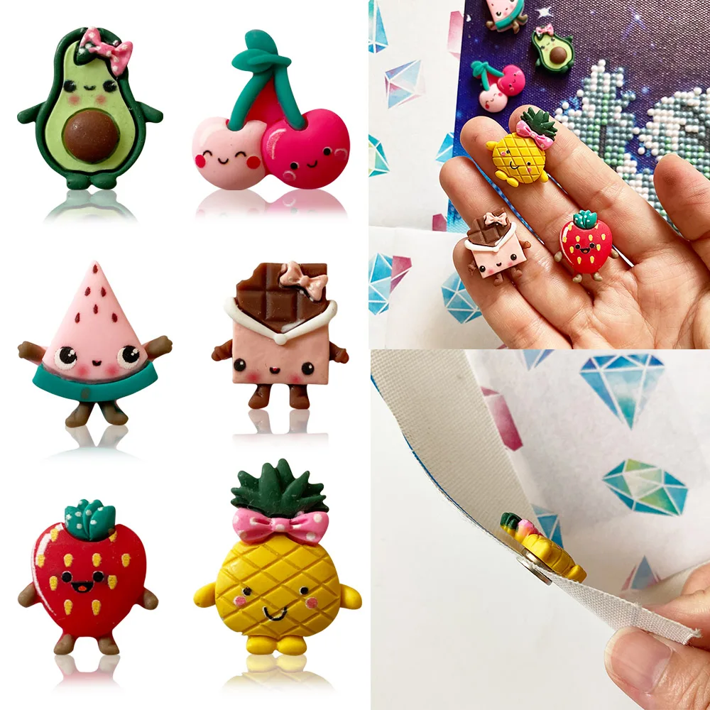 Diamond Painting Magnetic Cover Minders,Fruit Avocado Pineapple Strawberry Cover Holder Magnet for 5D Diamond Accessories Tool