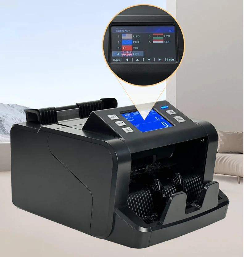 P80 CIS Mix Denomination Bill Counter Counterfeit Detection Cash Bank Note Money