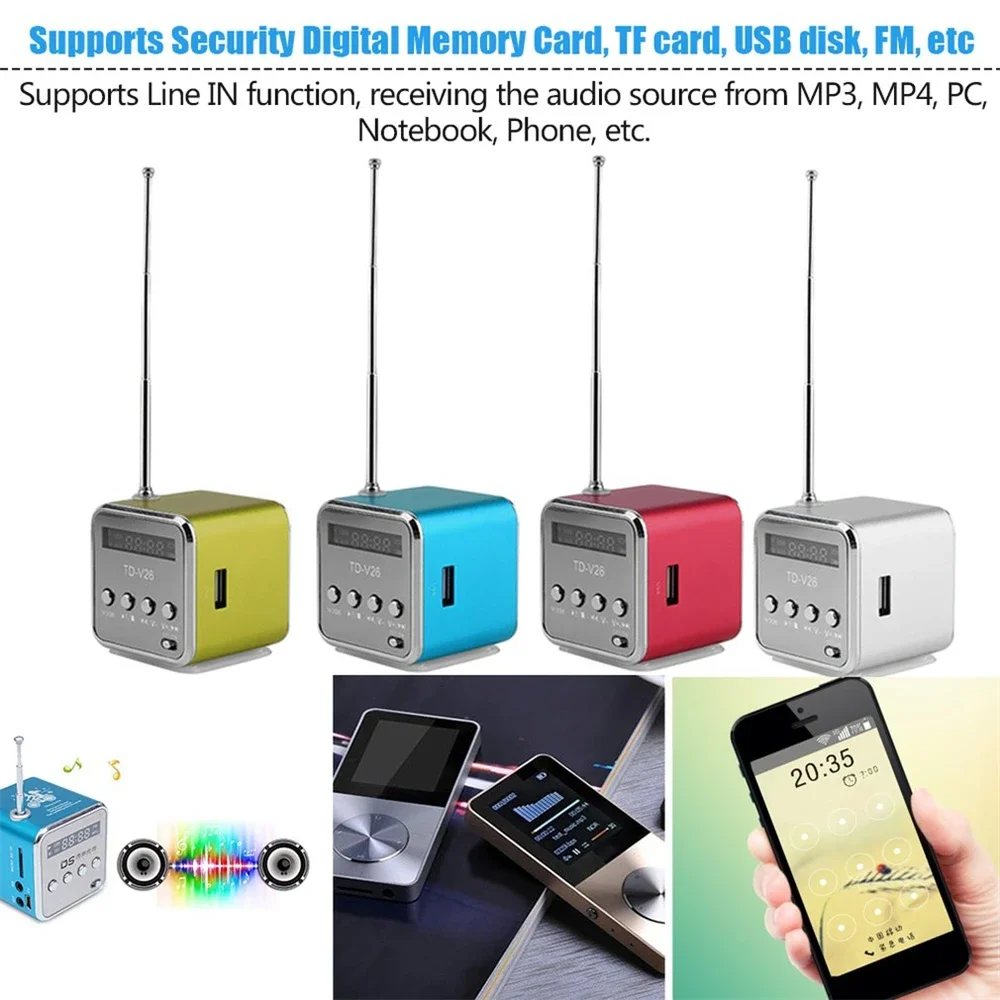 FM portable mini Bluetooth speaker with screen microphone MP3 player