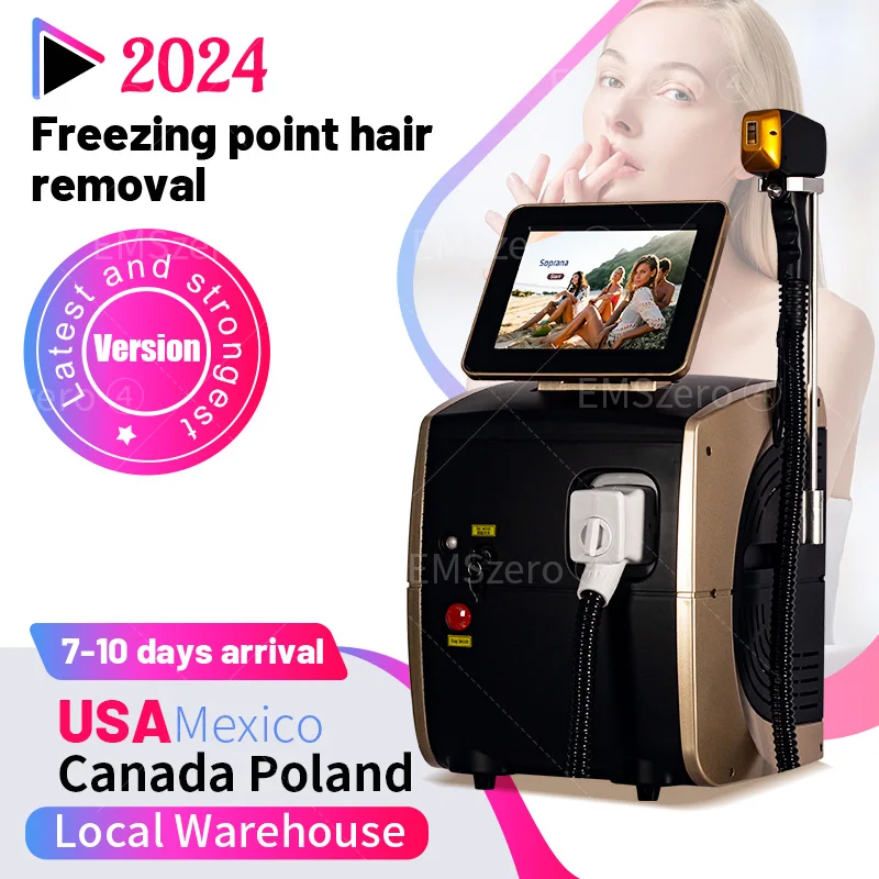 Professional 3-wave IPL diode ice titanium female hair removal machine 2024 portable 808 755 Alexander device permanent