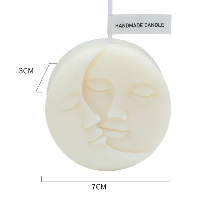 Kreatív Művészeti Gyertyák Hold Nap Alakú Illatos Északi Stílusú Otthoni Dekoráció Díszek Vendég Ajándék Fehér - Image 3