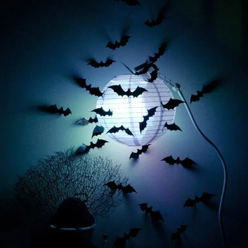 Children's Room Wall Sticker Halloween Atmosphere Decoration 3D Black PVC Bat DIY Bat Wall Sticker Creative Home Wallpaper