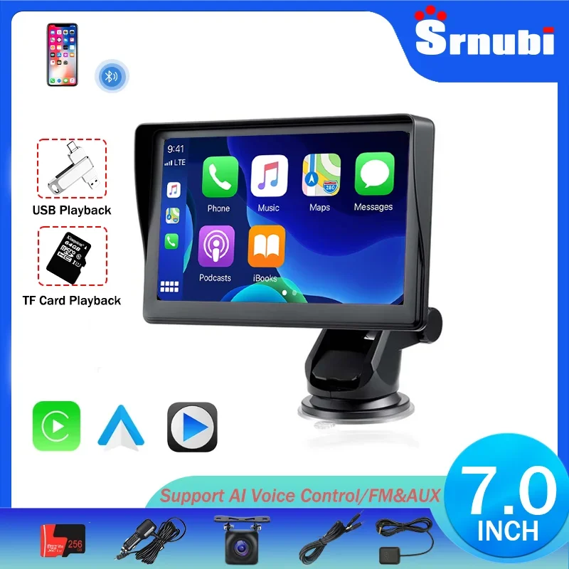 

Srnubi Car Radio 7inch Multimedia Video Player Wireless Carplay And Wireless Android Auto Touch Screen For VW Nissan Toyota