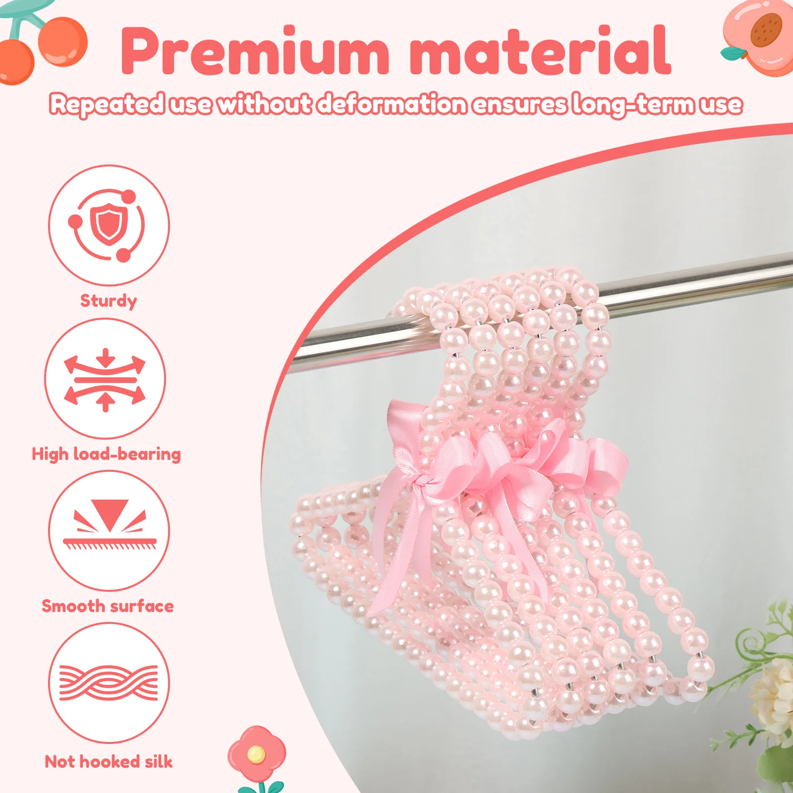 Plastic Pearl Hanger for Baby Kids Clothes Storage