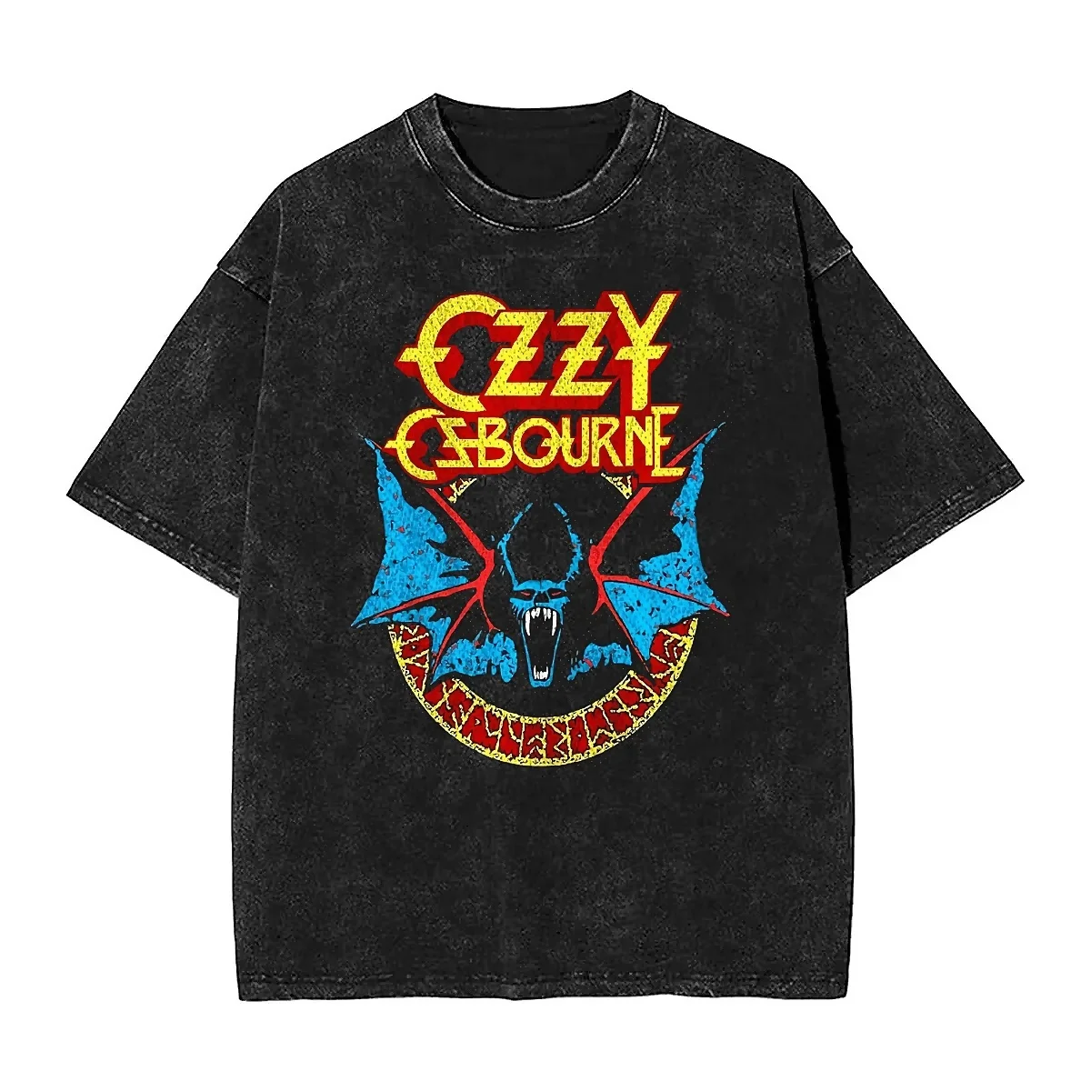 

Винтажная промытая футболка Ozzy osзависит, свободные футболки, британская певица, новинка, футболка для мужчин, летние Y2K забавные дизайнерские футболки