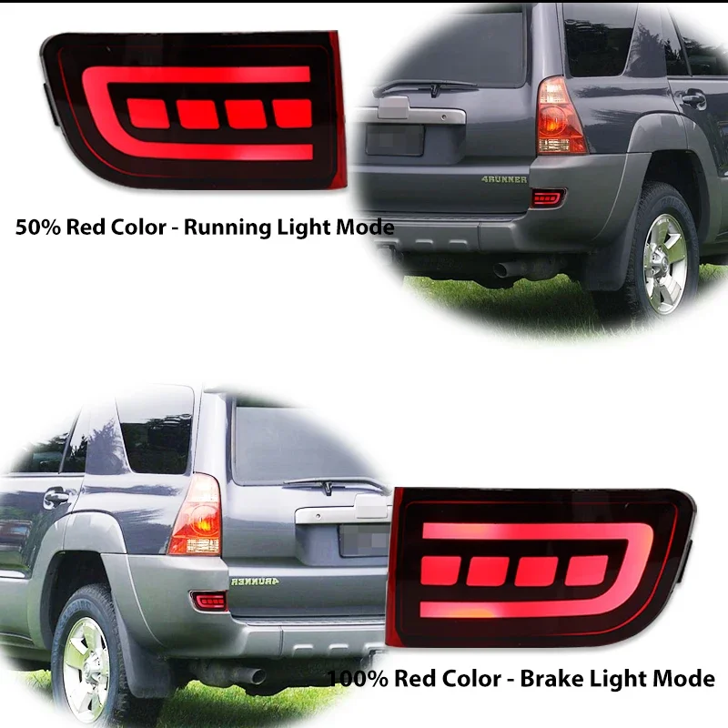 2x Car Bumper Reflector Lights For Toyota Land Cruiser Prado LC120 Fj120/For Toyota 4Runner,Tail/Brake Rear Fog,Turn Signal Lamp