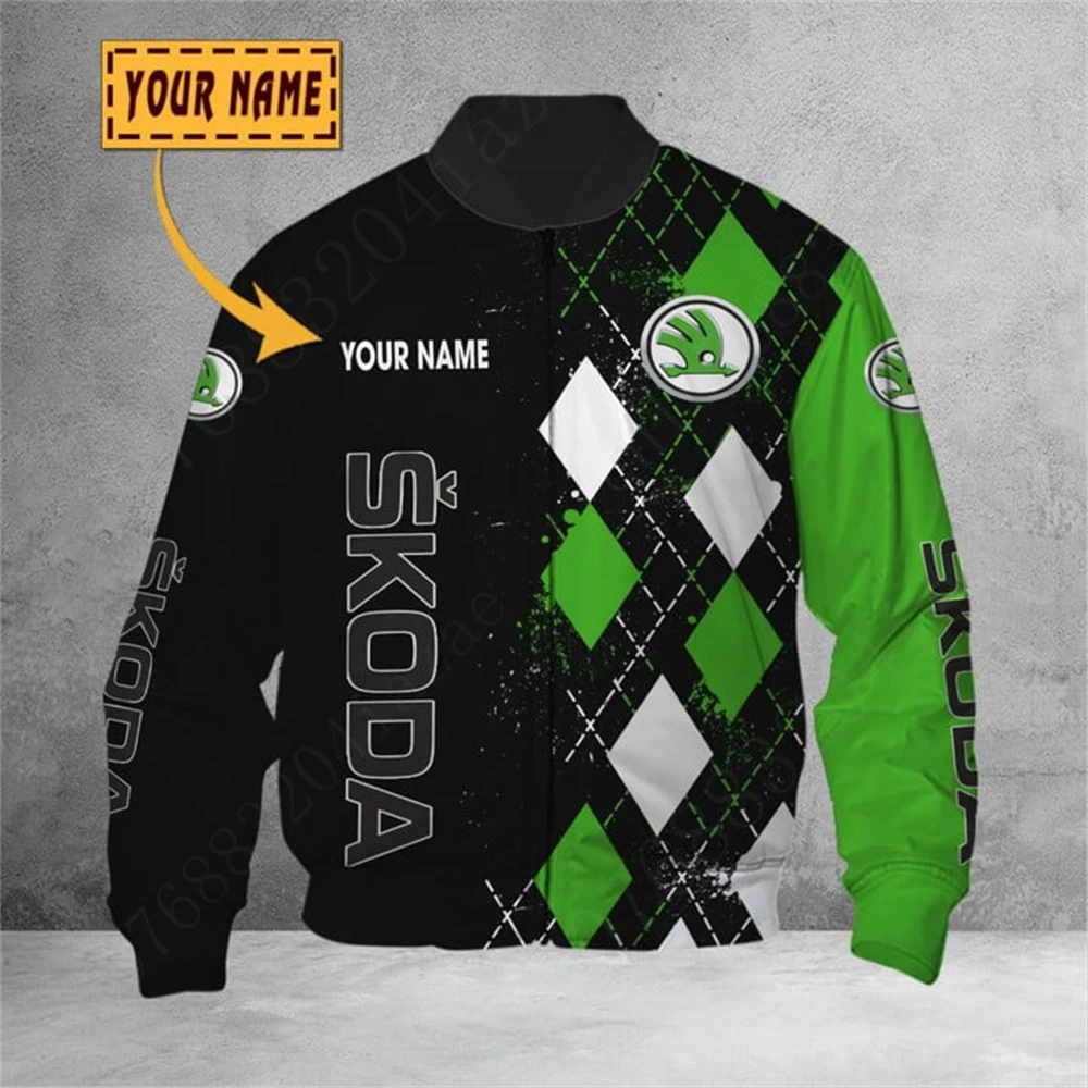 

Skoda Bomber Jacket 3D Windbreaker Techwear Baseball Uniform Thick Coats Jacket Harajuku Parkas Jackets For Men's Clothing