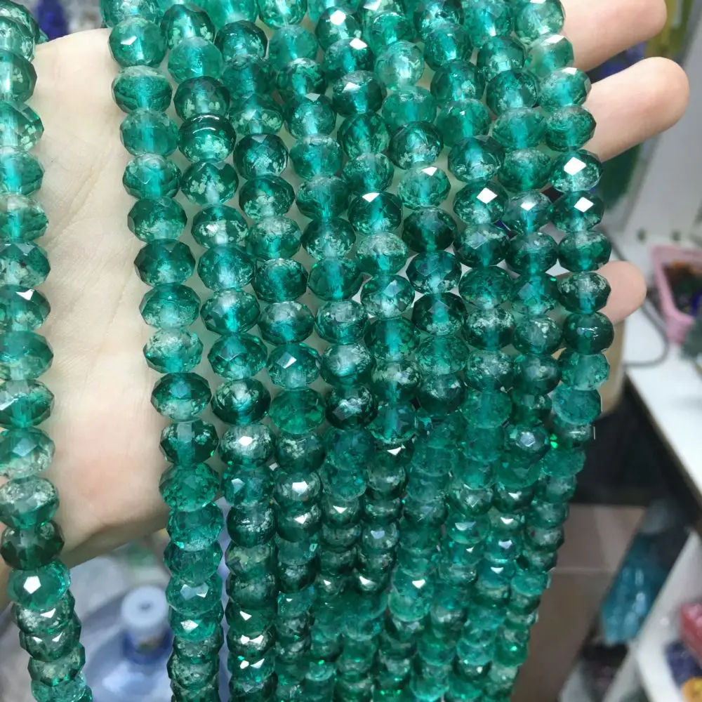 Double Color Glass Faceted Waist Bead Cute Lampwork Glass Loose Beads For Jewelry Making DIY Bracelet Necklace Accessroeis