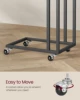 VASAGLE End Table, C Shaped TV Tray with Metal Frame Rolling Casters for Coffee Laptop Mobile Tablet, Industrial Side Table 4