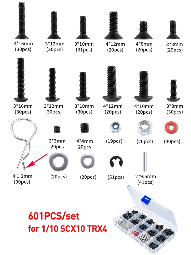 thumbnail image 2 of 351-Piece RC Screw Kit - Universal Fastener Set With Wrenches For Traxxas, Arrma RC Cars 2 of 11