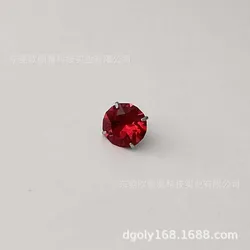High - Quality Titanium Alloy Ear Studs with Diamond Detailing - A titanium alloy internal spiral 0.9 teeth (single (276 crimson 5.4 mm)