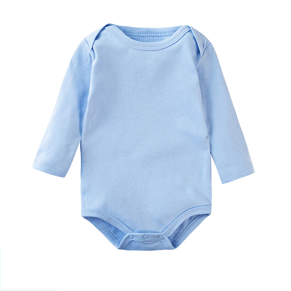 Body per Neonati Maschio e Femmina a Maniche Lunghe, Tinta Unita Bianco Rosa Nero Blu Viola Arancione, Abbigliamento per Neonati in Morbido Cotone, Pigiama Tutina - immagine 4
