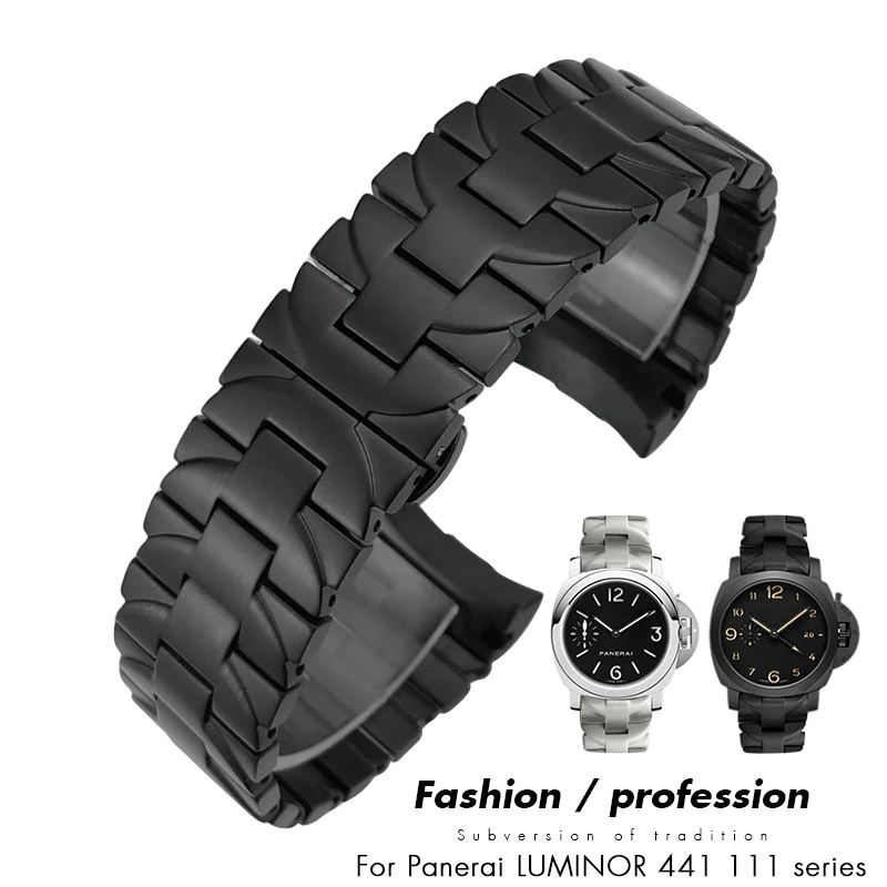 Cinturino Per Orologio Con Braccialetti In Acciaio Inossidabile Da 24Mm Per Panerai Pam00441 111 382 Pam01316 Cinturino Da Uomo Con Fibbia A Farfalla 