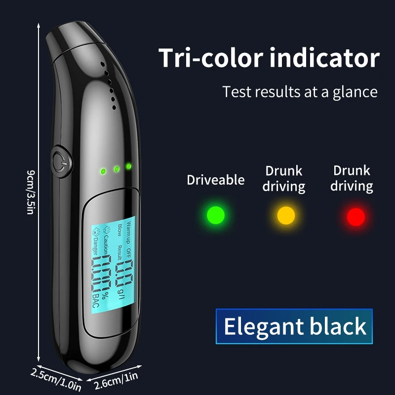 Rechargeable Alcohol Tester Analyzer Digital LCD Display Breathalyzer Breath Alcohol Detector Car Electronics Test Tools