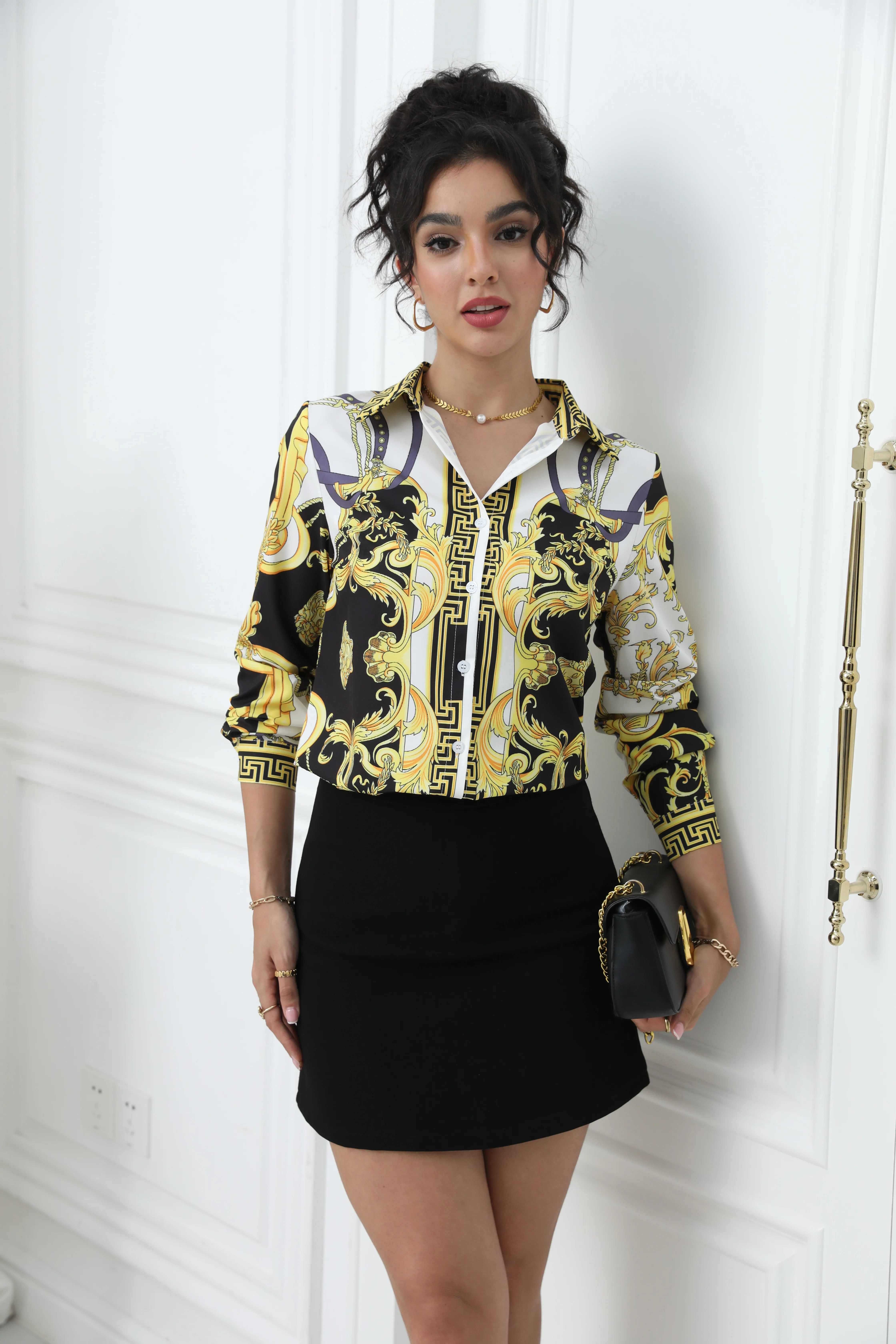 بلوزات نسائية مطبوعة على الموضة قمصان نسائية أنيقة...