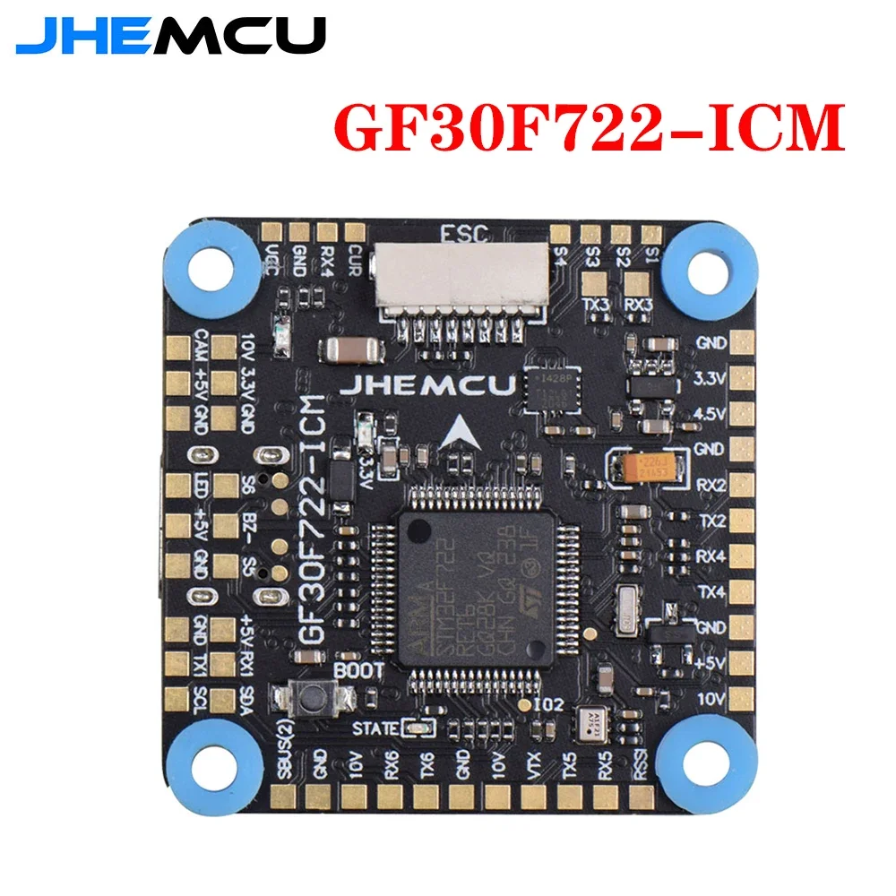 

JHEMCU GF30F722-ICM F722 F7 HD Baro OSD 5V 10V Dual BEC Flight Controller 3-8S 30.5X30.5mm for RC FPV Freestyle Drone Parts