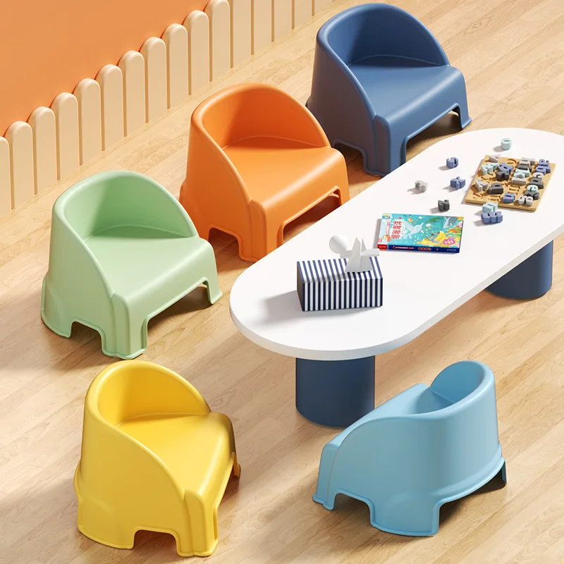 Portable chairs for kids Space saving furniture Kindergarten Plastic chair for kids Antislip desk chair girls Children