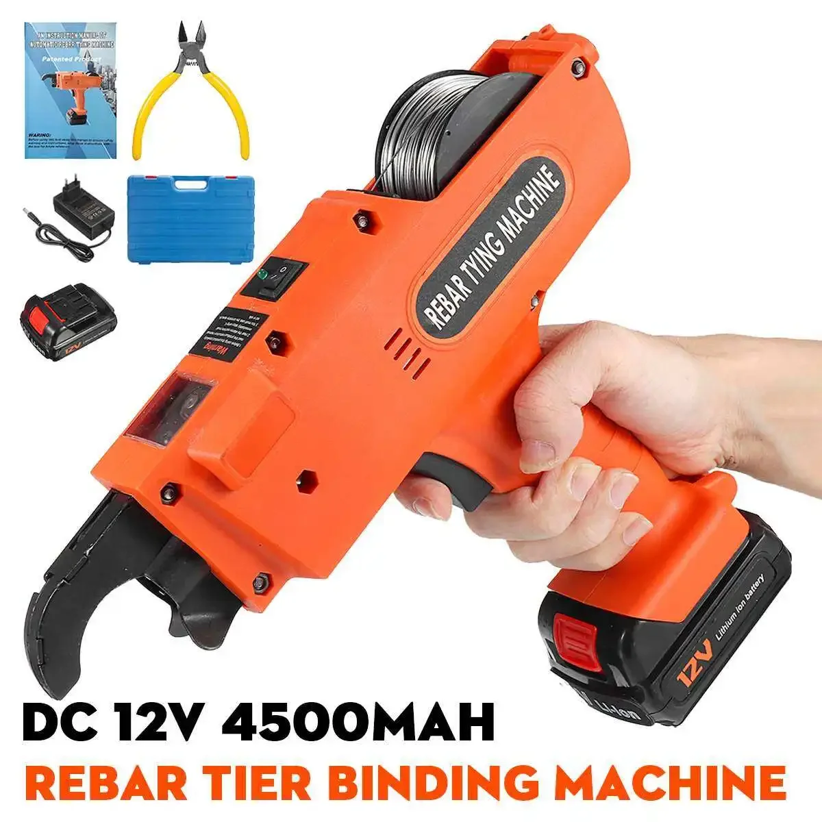 

Hand Held Steel Machine Rebar Tier Binding Machine Automatic Rebar Tying Machine 2PCS Cordless Wire Lithium Battery