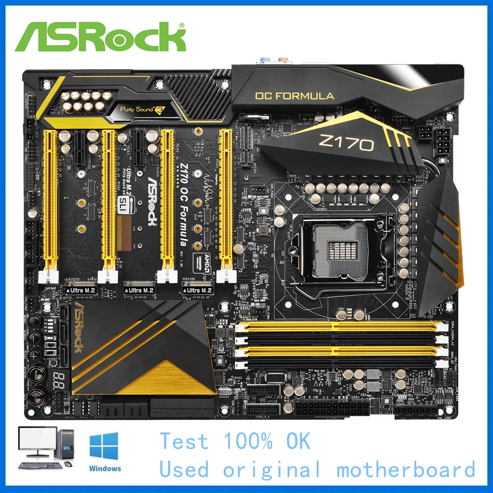 Per Asrock Z170 Oc Formula Scheda Madre Del Computer Lga 1151 Ddr4 Z170 Scheda Madre Desktop Usata Core I5 6600K I7 6700K Cpu