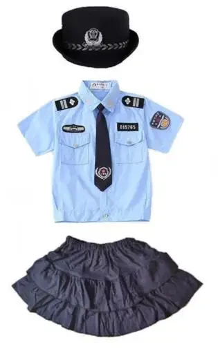 Costume d'officier de Police pour enfants, ensemble de Cosplay, v&ecirc;tements journ&eacute;e pour enfants