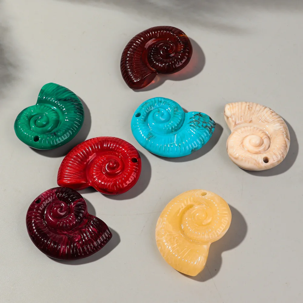 2pcs 53x68MM Conch Shell Acrylic Charms Pendant for DIY Beach Jewelry Making Keychain Necklace Accessories