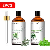 PHATOIL 2PCS Vanilla Eucalyptus Peppermint Tea Tree Ylang Bergamot 100ml Aromatherapy Essential Oils For Diffuser Candle Making