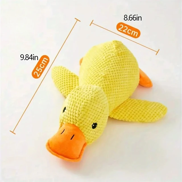 Durable Chew-Resistant Plush Duck Dog Toy,Soft Interactive Chew Proof Companion,Bright Yellow Safe Chewable Puppy Toy for  Dogs 3