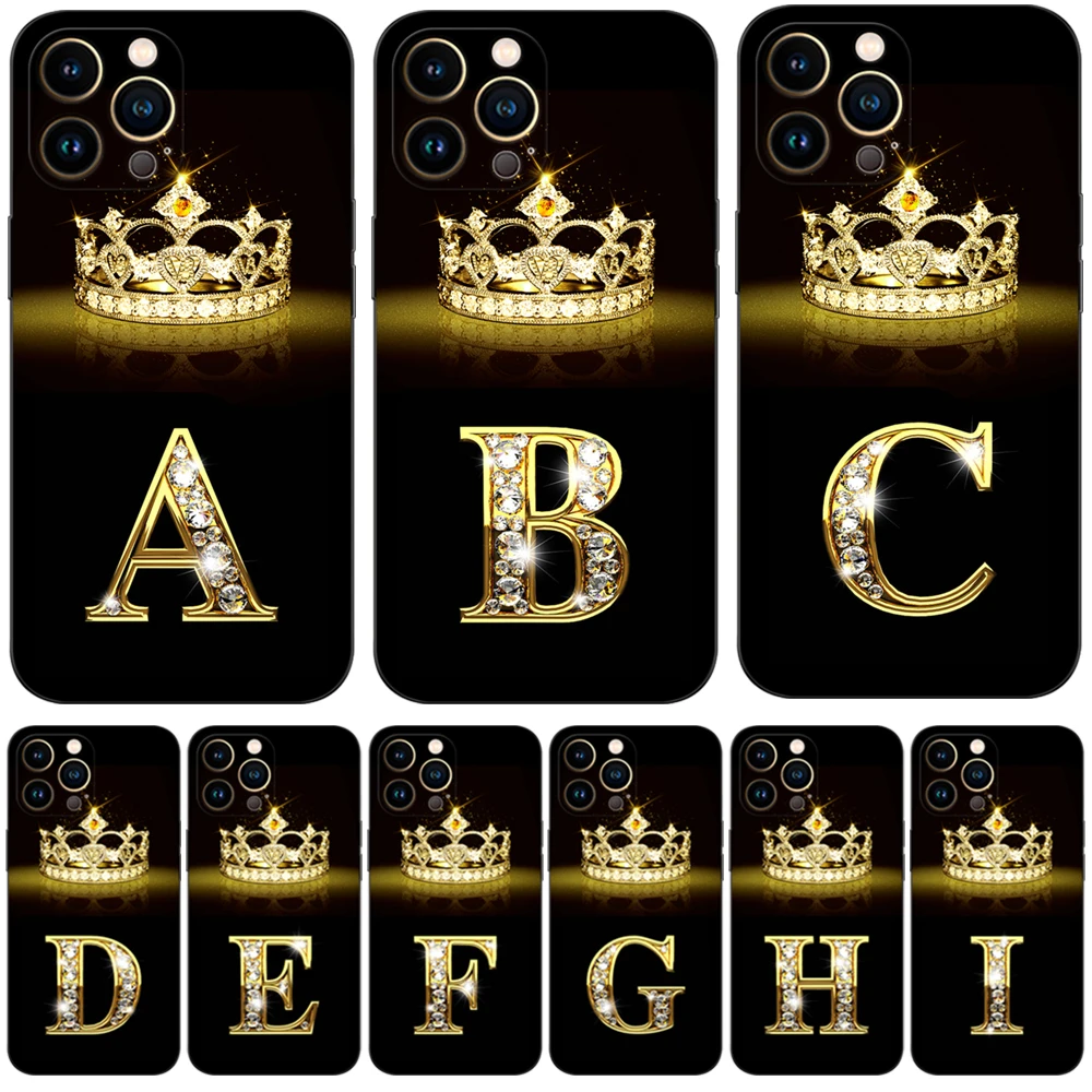 Per Iphone 13 Custodia Per Iphone 13 Mini Iphone 13 Pro Max Custodia Iphone 13 Iphone 13Pro 13Pro Custodia In Tpu Nero Lettere Dorate