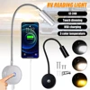 DC12V 24V RV Dimmable Reading Lamp with Type C USB Charger,Touch Switch 2 USB Charging Ports LED Light for Boat Camper Van Trail 1