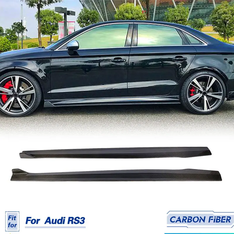 

Car Side Skirts Extensions Carbon Fiber for Audi RS3 Sedan 4-Door 2017 2018 Auto Racing Side Door Bumper Apron Lip Body Kits