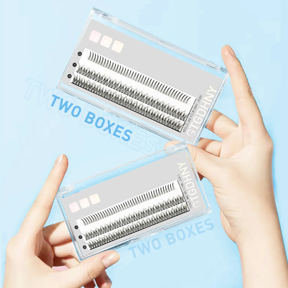 Dual Pack DIY Cluster Eyelash Spikes - FishTail 3D Heat Bonded Premade Fan