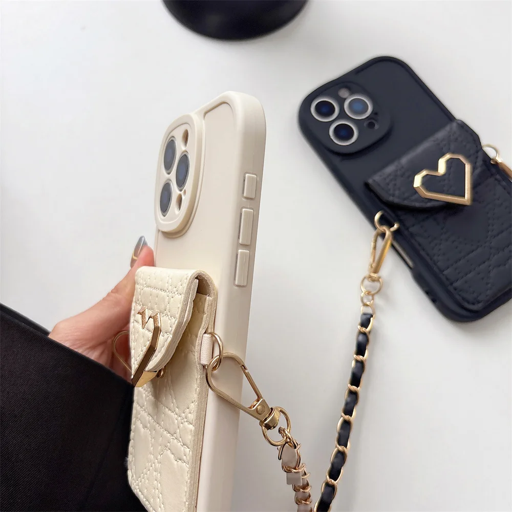 Leather Crossbody Wallet Card Holder Phone Case with Protective Cover
