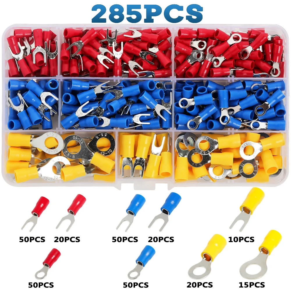 210/510PCS Fork Connector Ring Insulated Terminal Electrical Wire