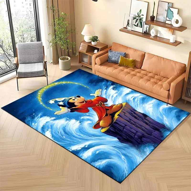 thumbnail image 1 of Alfombra de Mickey Mouse de Disney, bonita figura de Anime, alfombra estampada de Minnie, dormitorio infantil, sala de estar, sofá, felpudo antideslizante, alfombras de suelo, 1 of 5