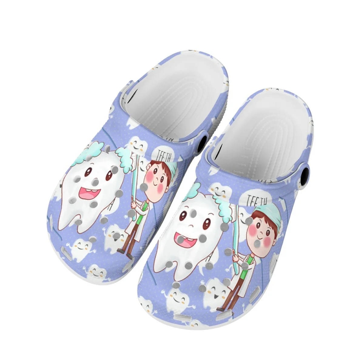 Classic Nursing Sandals Cute Teeth Dentist Printing Home Flats Shoes Summer Hospital Work Casual Comfortable Slippers Female