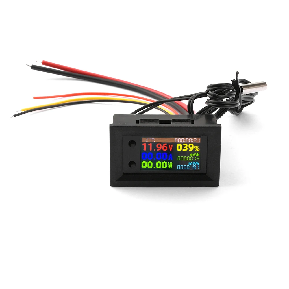 8 In 1 Digital Multimeter DC 4-30V 10/50/100A Power Energy Voltmeter Ammeter Wattmeter Capacity Tester Thermometer LCD Display
