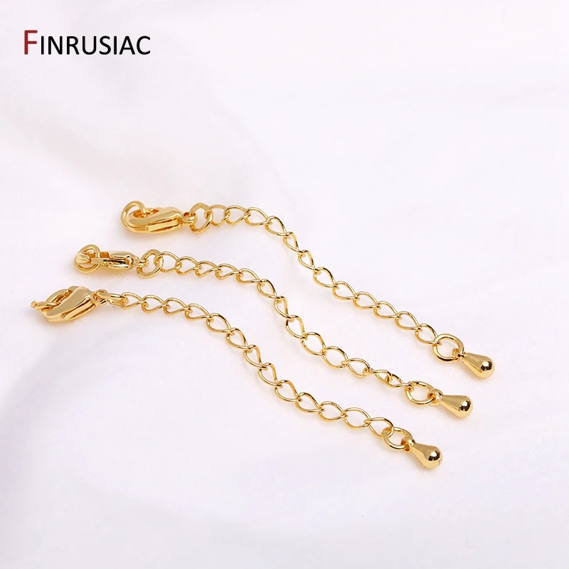 18K 골드 도금 60mm 팔찌 테일 익스텐더 체인, 황동 금속 하트 연장 체인, 쥬얼리 제작 DIY 쥬얼리 액세서리