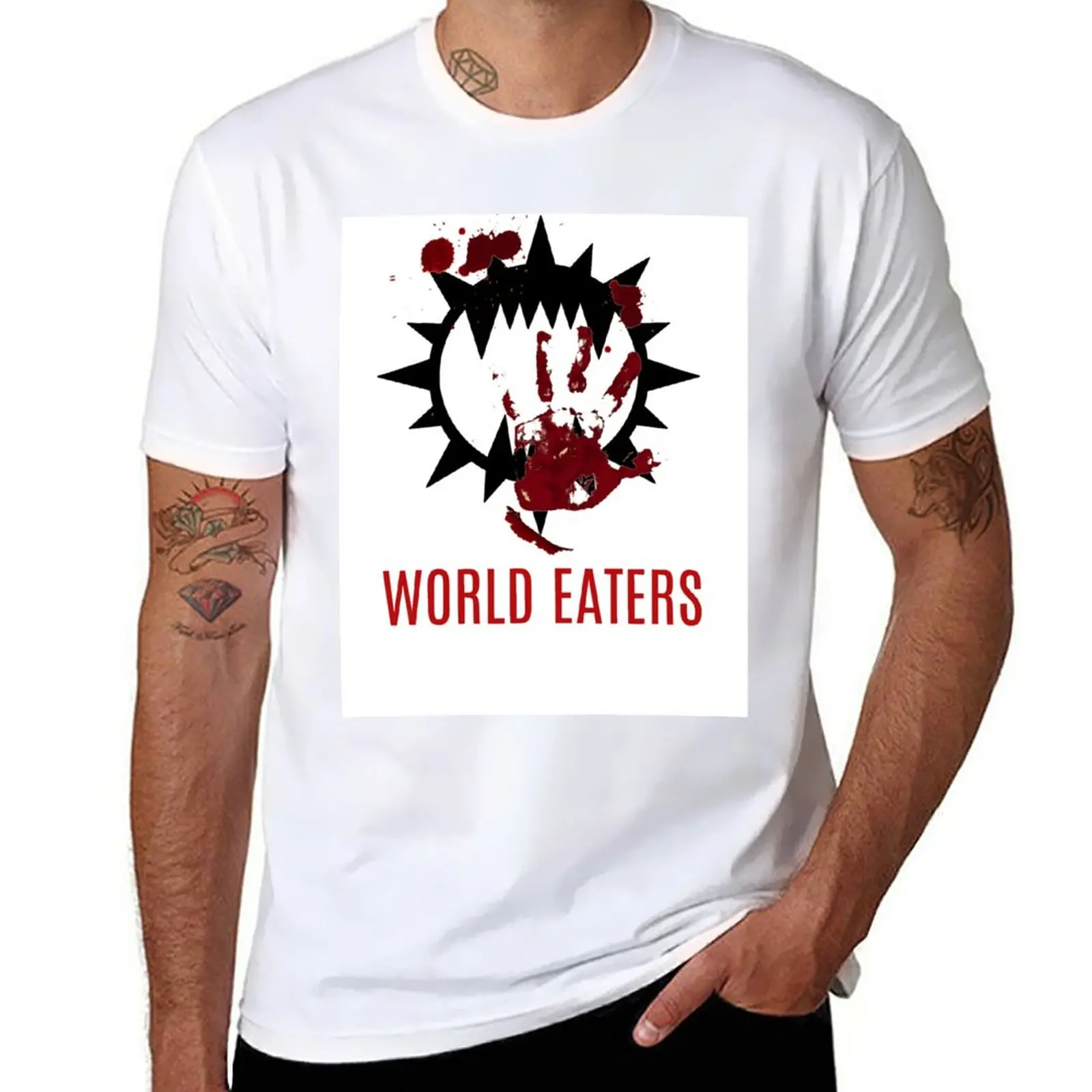 T-Shirt World Eaters New Edition T-Shirt Manica Corta T-Shirt Bianca Tinta Unita Da Uomo