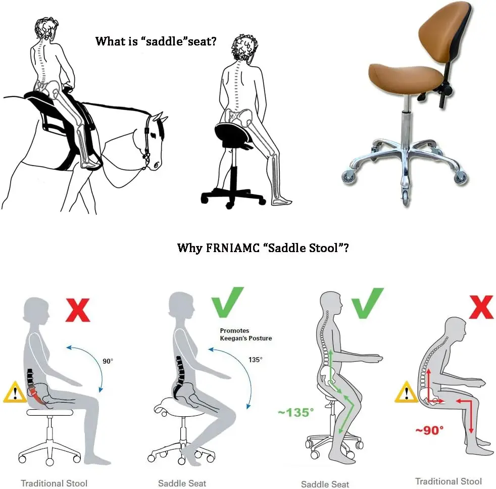 Chairs with Back Support Ergonomic for Medical Clinic Studio Salon Office and Home