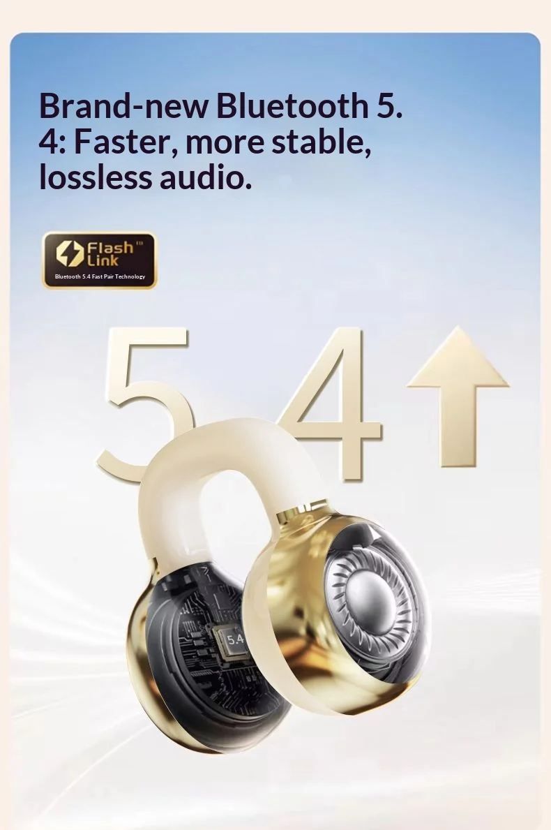 Wireless Ear Clip Bluetooth Headphones With Hifi Panoramic Audio_voghion.com